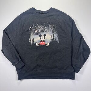 Disney x American Eagle Mickey Mouse Fireworks Sweatshirt Gray Mens Medium